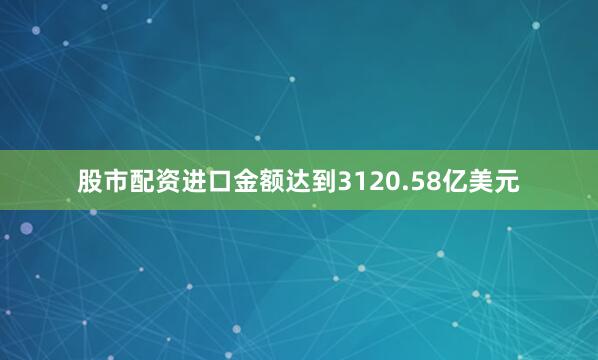 股市配资进口金额达到3120.58亿美元